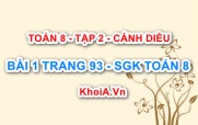 Bài 1 trang 93 Toán 8 Cánh Diều Tập 2